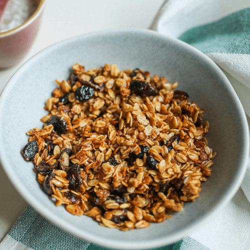 product image of oats in a bowl with raisins